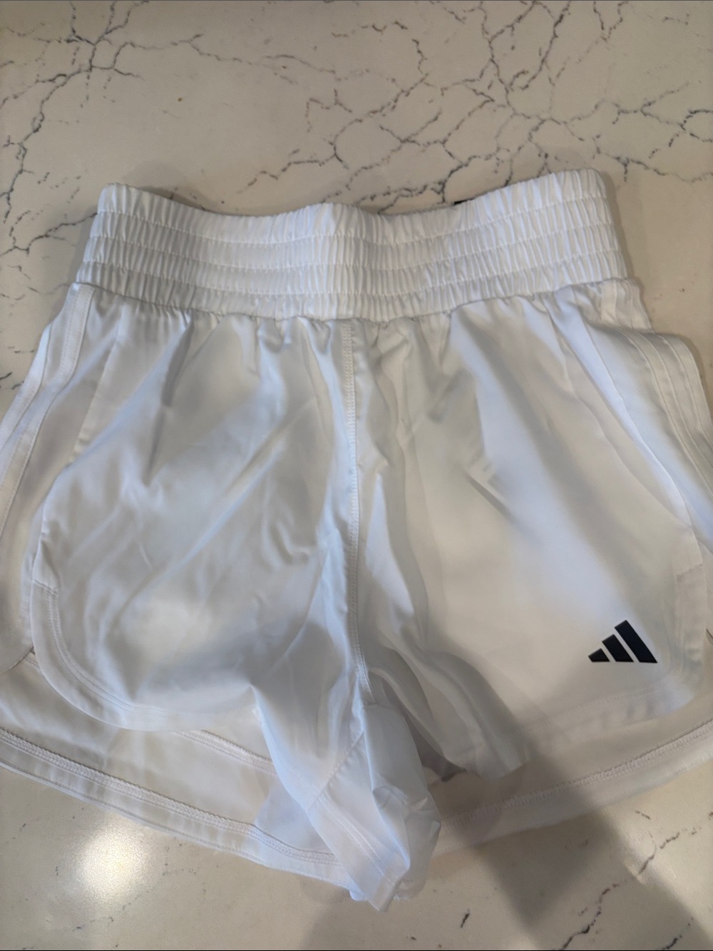adidas White Women's Pacer High-Rise Athletic Training Shorts XS 3” NWT